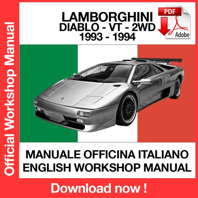WORKSHOP MANUAL SERVICE REPAIR LAMBORGHINI DIABLO VT 2WD (1993-1994) (EN)