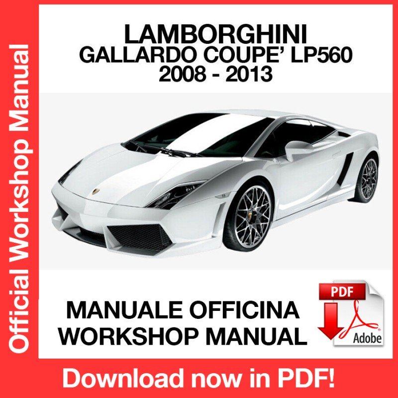 WORKSHOP MANUAL SERVICE REPAIR LAMBORGHINI GALLARDO COUPE LP560 (2008-2013) (EN)