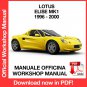WORKSHOP MANUAL SERVICE REPAIR LOTUS ELISE MK1 (1996-2000) (EN)