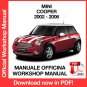 WORKSHOP MANUAL SERVICE REPAIR MINI COOPER (2002-2006) (EN)