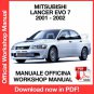 WORKSHOP MANUAL SERVICE REPAIR MITSUBISHI LANCER EVO 7 (2001-2002) (EN)