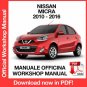 WORKSHOP MANUAL SERVICE REPAIR NISSAN MICRA K13 (2010-2016) (EN)
