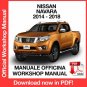 WORKSHOP MANUAL SERVICE REPAIR NISSAN NAVARA NP300 D23 (2014-2018) (EN)
