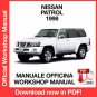 WORKSHOP MANUAL SERVICE REPAIR NISSAN PATROL Y61 (1998) (EN)