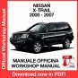 WORKSHOP MANUAL SERVICE REPAIR NISSAN X-TRAIL T30 (2000-2007) (EN)