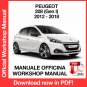 WORKSHOP MANUAL SERVICE REPAIR PEUGEOT 208 (2012-2018) (EN)