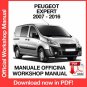 WORKSHOP MANUAL SERVICE REPAIR PEUGEOT EXPERT (2007-2016) (EN)