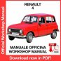 WORKSHOP MANUAL SERVICE REPAIR RENAULT 4 (1961-1992) (EN)