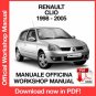 WORKSHOP MANUAL SERVICE REPAIR RENAULT CLIO II X65 (1998-2005) (EN)