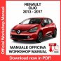 WORKSHOP MANUAL SERVICE REPAIR RENAULT CLIO IV X98 (2013-2017) (EN)