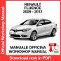 WORKSHOP MANUAL SERVICE REPAIR RENAULT FLUENCE (2009-2012) (EN)