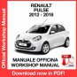 WORKSHOP MANUAL SERVICE REPAIR RENAULT PULSE (2012-2018) (EN)