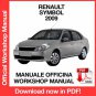 WORKSHOP MANUAL SERVICE REPAIR RENAULT SYMBOL (2009) (EN)