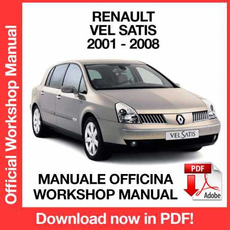 WORKSHOP MANUAL SERVICE REPAIR RENAULT VEL SATIS (2001-2008) (EN)