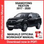 WORKSHOP MANUAL SERVICE REPAIR SSANGYONG REXTON Y400 (2017-2020) (EN)