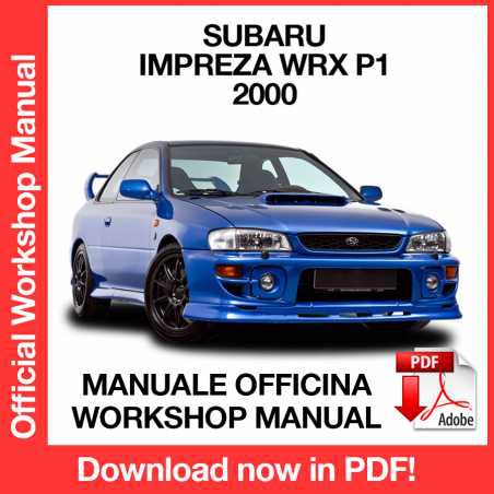 WORKSHOP MANUAL SERVICE REPAIR SUBARU IMPREZA WRX P1 (2000) (EN)