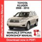 WORKSHOP MANUAL SERVICE REPAIR TOYOTA KLUGER XU40 (2008-2013) (EN)