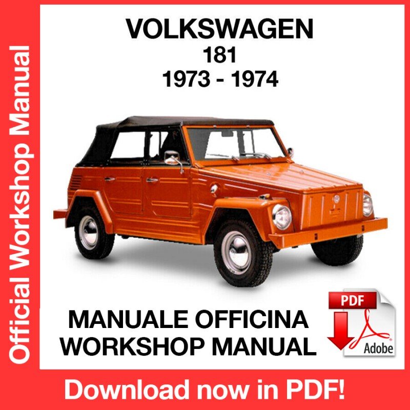WORKSHOP MANUAL SERVICE REPAIR VOLKSWAGEN 181 (1973-1974) (EN)