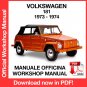 WORKSHOP MANUAL SERVICE REPAIR VOLKSWAGEN 181 (1973-1974) (EN)