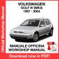 WORKSHOP MANUAL SERVICE REPAIR VOLKSWAGEN GOLF MK4 (1997-2004) (EN)