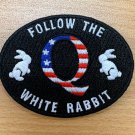Q ANON iron on embroiderED patch 2.5"  TRUMP USA PUNISHER WWG1WGA follow the white rabbit