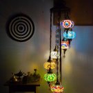7 Globe Turkish Floor Lamp, Mosaic Moroccan Standing Lamp, Boho Colorful Floor Lamp,