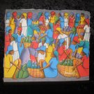 Vintage Original Canvas Painting, Signed Andre, African Scene