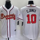 Chipper Jones Braves White 4 Time Champs 2022 Gold Program Replica Jersey