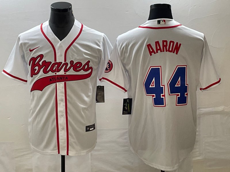 Hank Aaron Braves White Replica Jersey