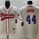 Hank Aaron Braves White Replica Jersey