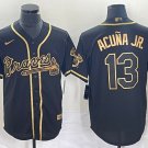 Ronald Acuna Jr Braves Black Golden Replica Jersey