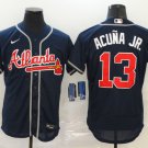 Ronald Acuna Jr Braves Navy Road Authentic Jersey
