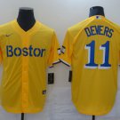 Rafael Devers Red Sox Gold Light Blue 2021 City Connect Replica Jersey