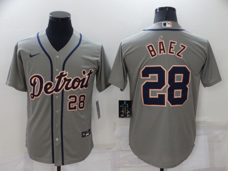 Javier Baez Tigers Gray Road Replica Jersey