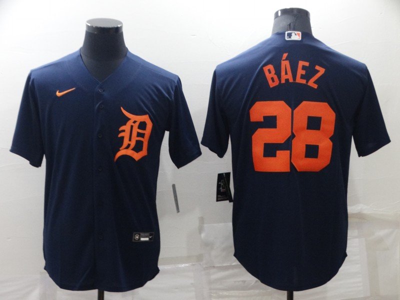 Javier Baez Tigers Navy Replica Jersey