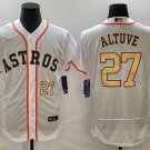 Jose Altuve Astros White Gold Champions Authentic Jersey