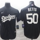 Mookie Betts Dodgers Black White Replica Jersey