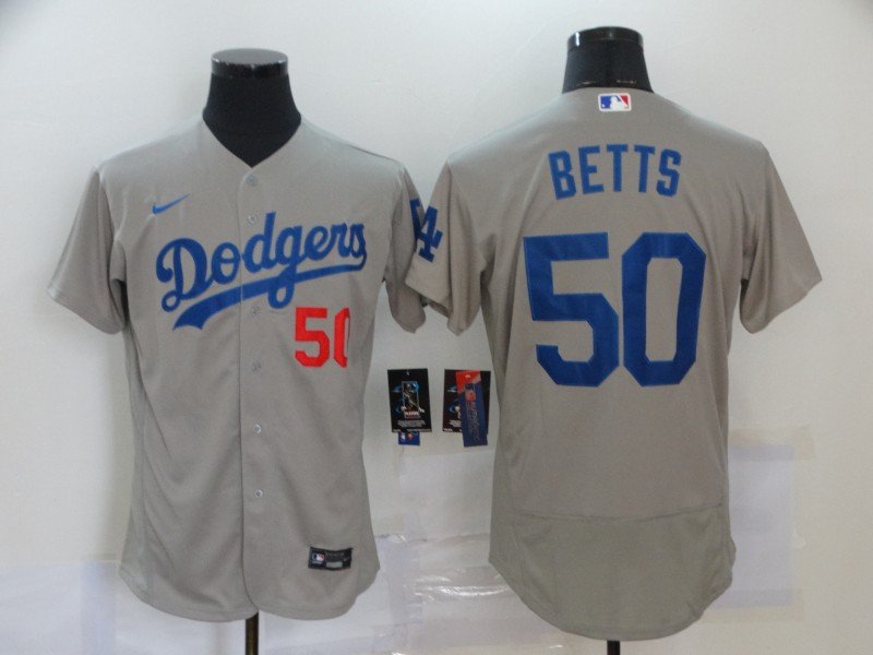 Mookie Betts Dodgers Gray Alternate Authentic Jersey