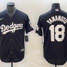 Yoshinobu Yamamoto Dodgers Black White Replica Jersey