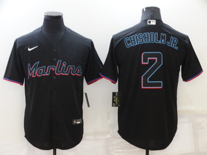 Jazz Chisholm Jr. Marlins Black Alternate Replica Jersey