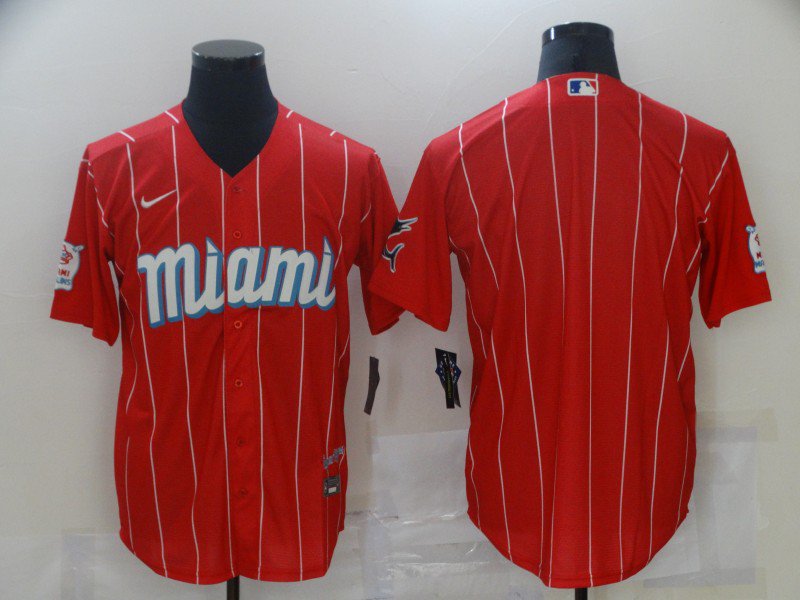 Team Marlins Red 2021 City Connect Replica Jersey