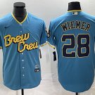 Joey Wiemer Brewers Powder Blue 2022 City Connect Replica Jersey