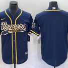 Team Brewers Navy Fashion Replica Jersey
