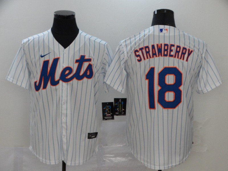 Darryl Strawberry Mets White Home Replica Jersey