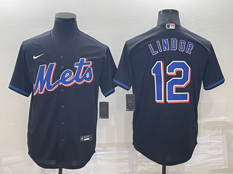 Francisco Lindor Mets Black Alternate Replica Jersey
