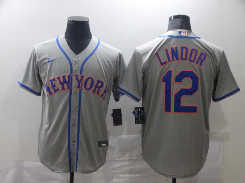Francisco Lindor Mets Gray Road Replica Jersey