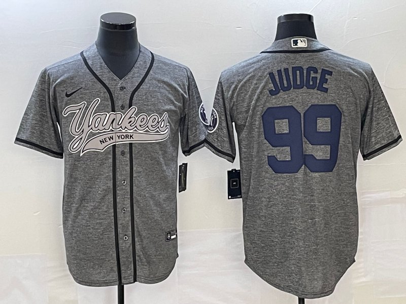 Aaron Judge Yankees Heather Grey Fashion Replica Jersey