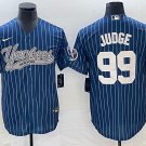 Aaron Judge Yankees Navy Stripes Fashion Replica Jersey