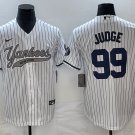 Aaron Judge Yankees White Stripes Fashion Replica Jersey