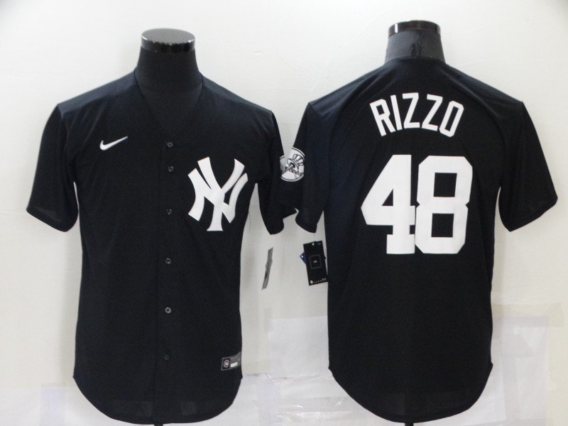 Anthony Rizzo Yankees Black White Replica Jersey